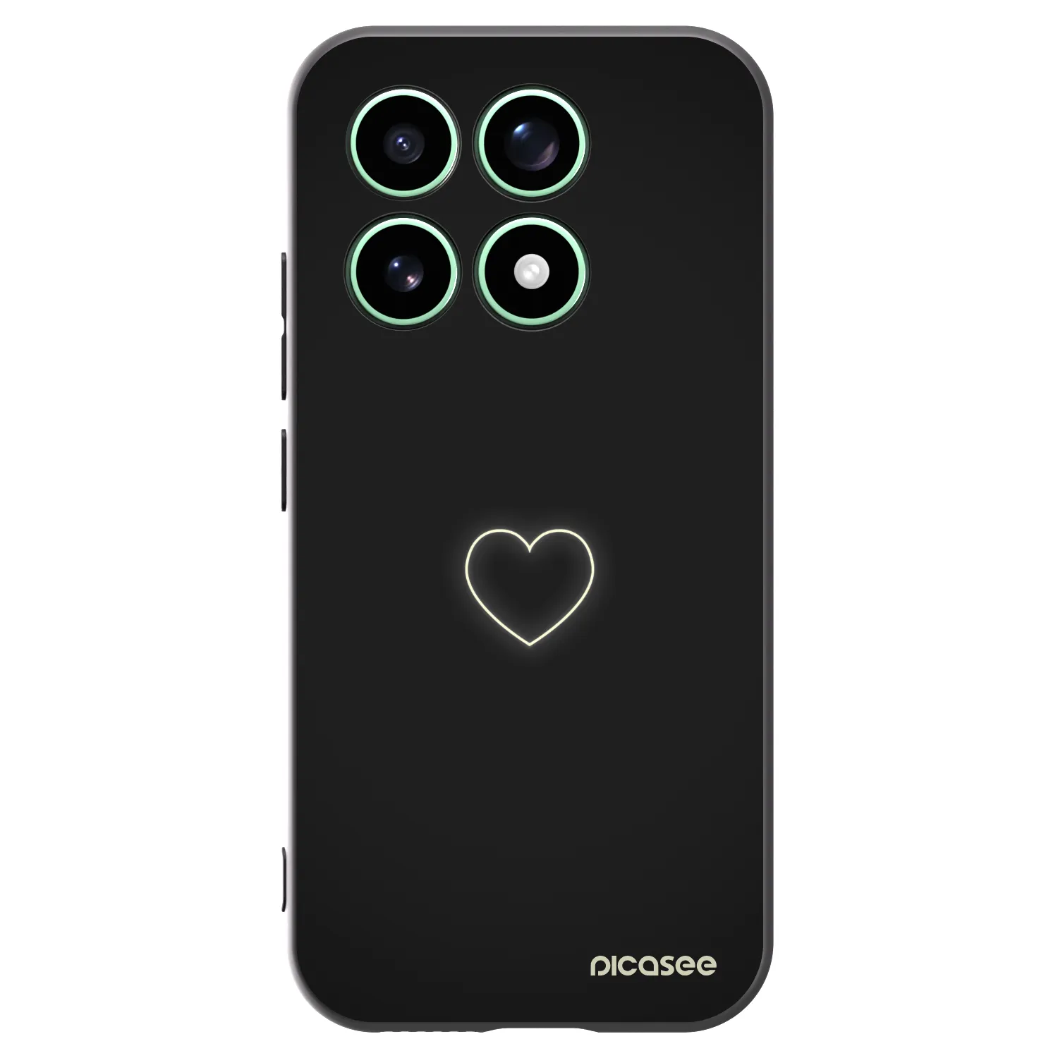 Picasee silikonowe czarne etui na Xiaomi 17 - Heart