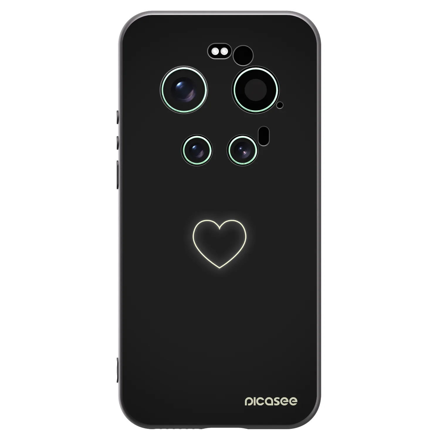 Picasee silikonowe czarne etui na Xiaomi 17 Ultra - Heart