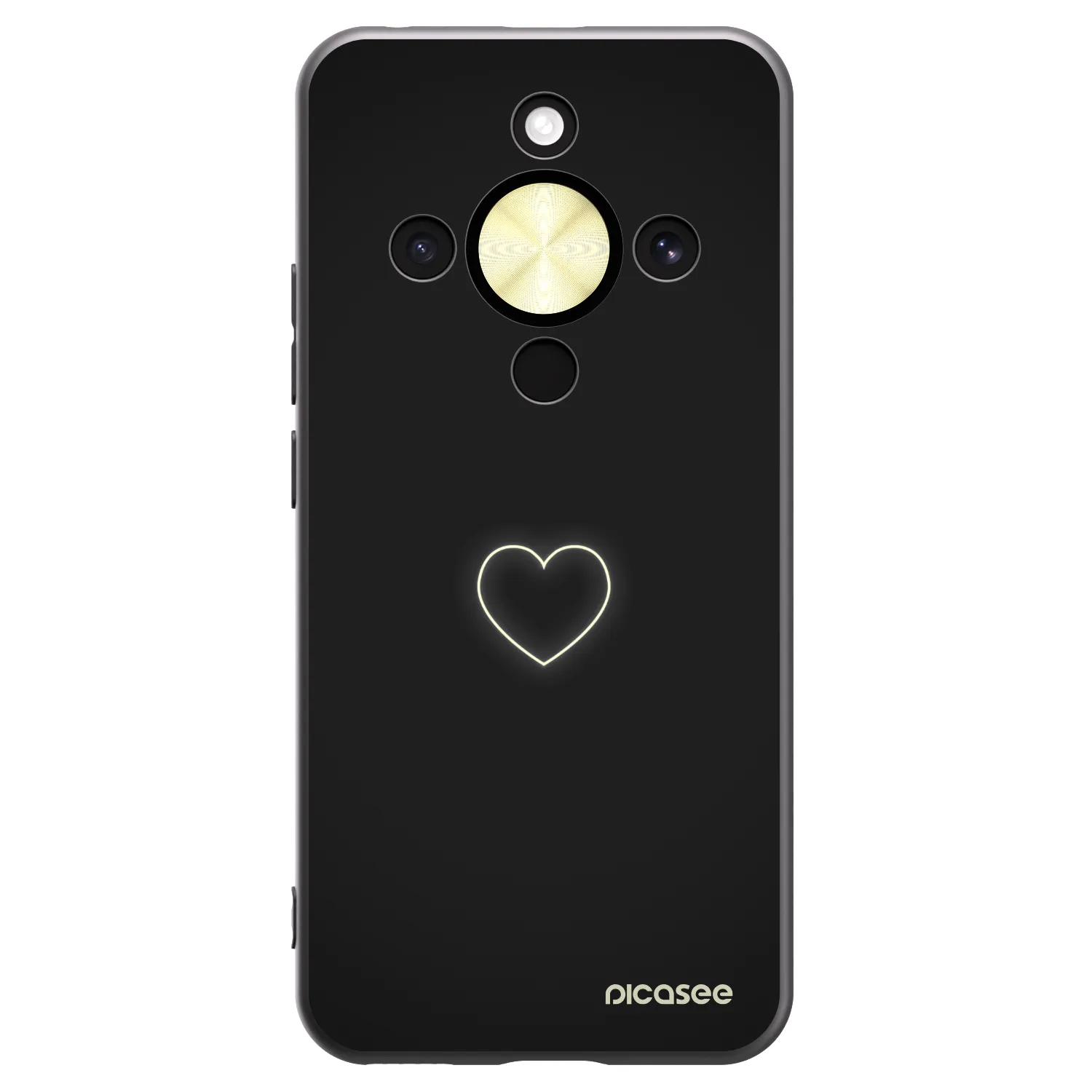 Picasee silikonowe czarne etui na Honor Magic8 Lite 5G - Heart