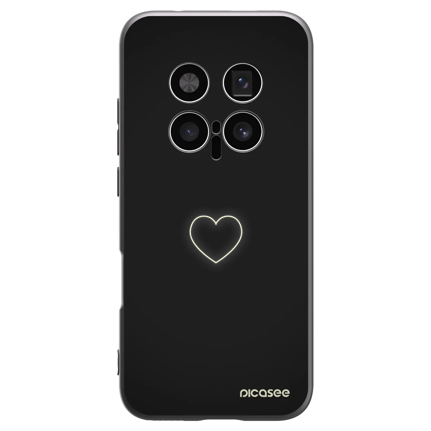 Picasee silikonowe czarne etui na Honor Magic8 Pro 5G - Heart