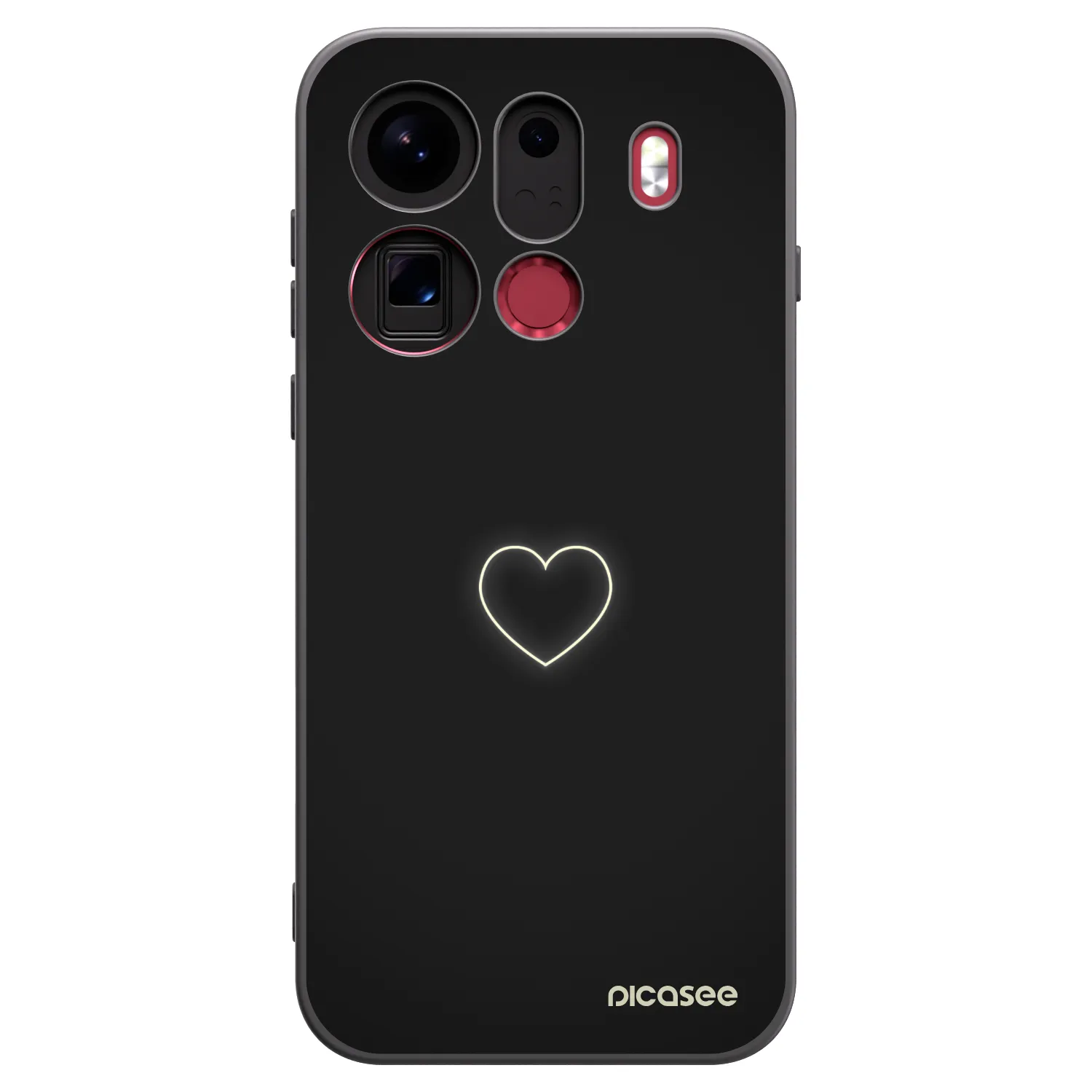 Picasee silikonowe czarne etui na OPPO Find X9 Pro - Heart