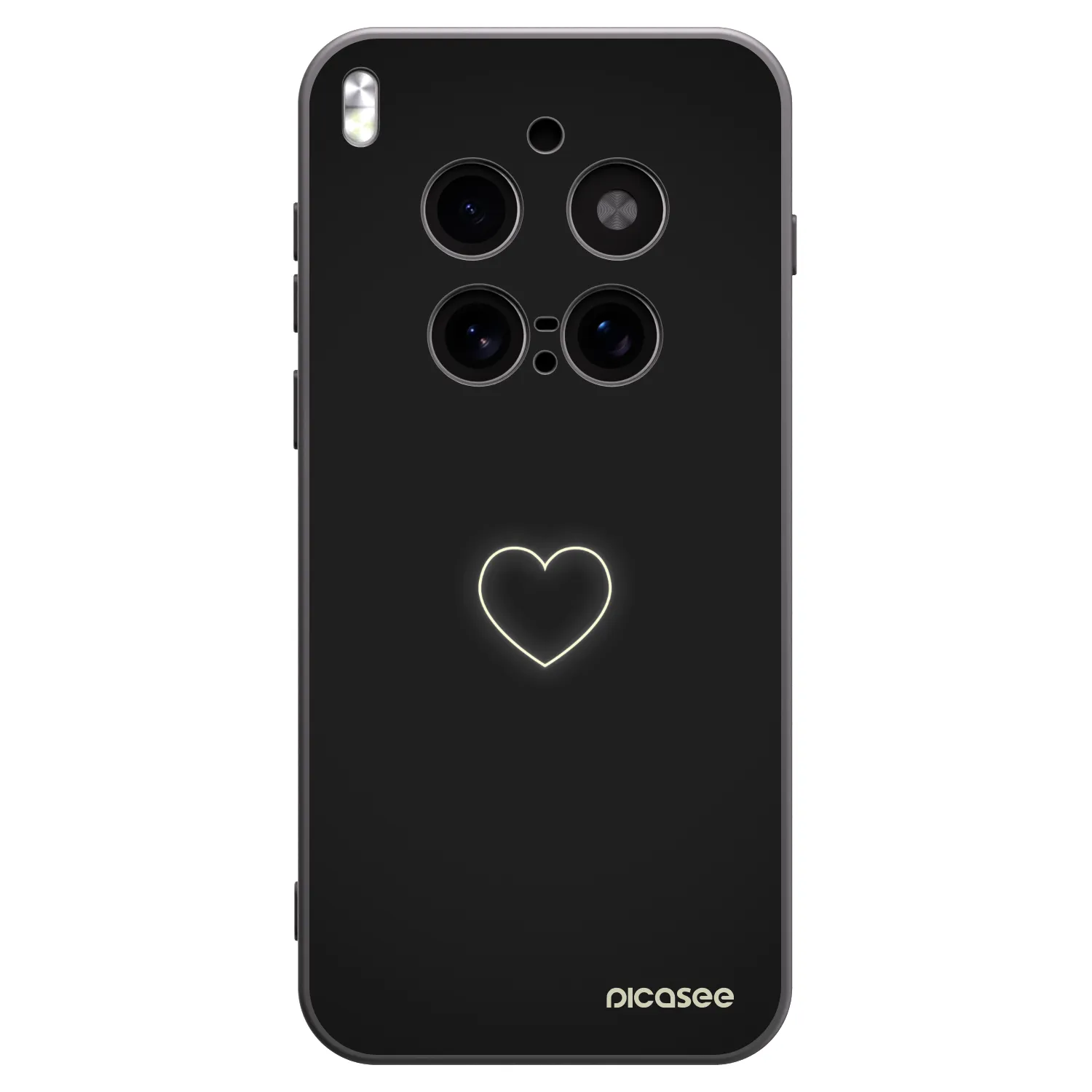 Picasee silikonowe czarne etui na Vivo X300 Pro - Heart