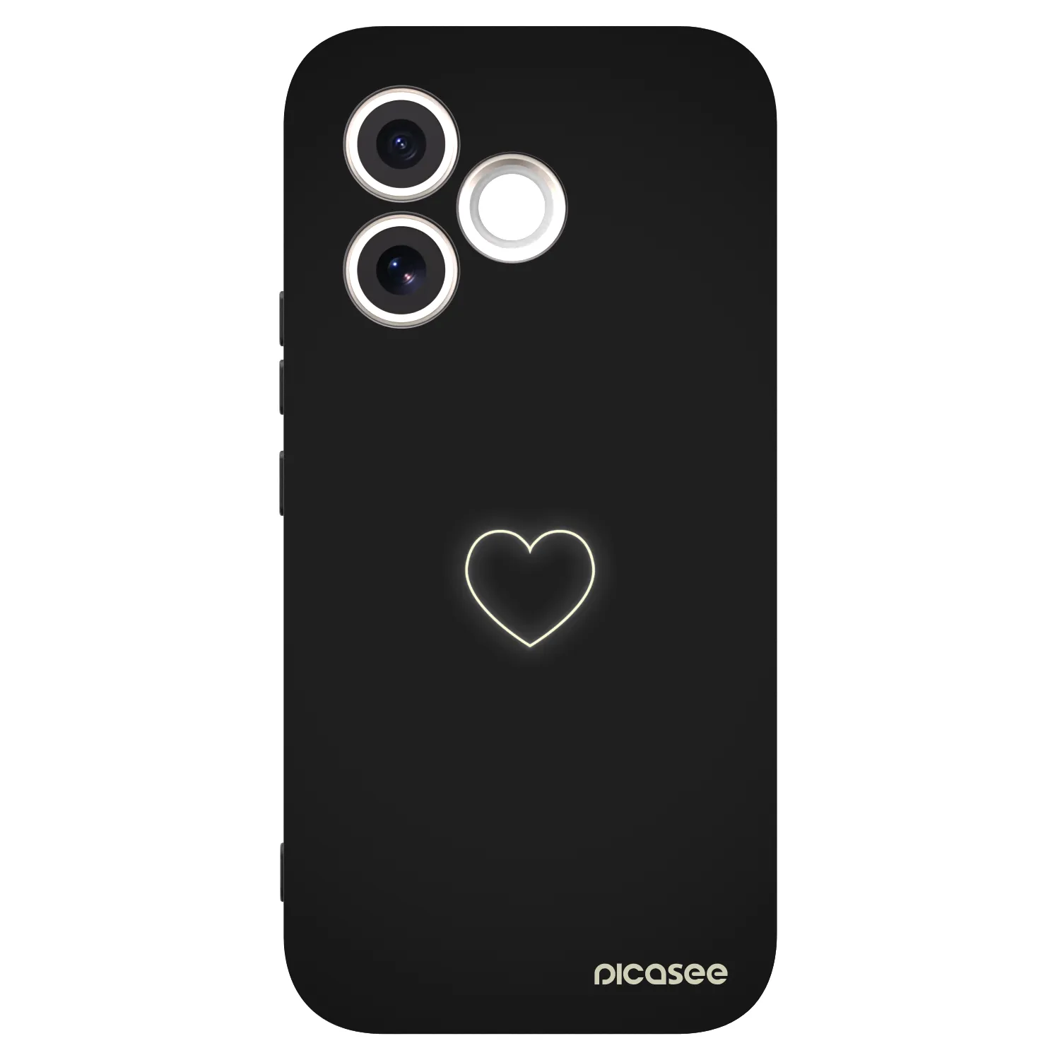 Picasee silikonowe czarne etui na Honor 600 Lite - Heart