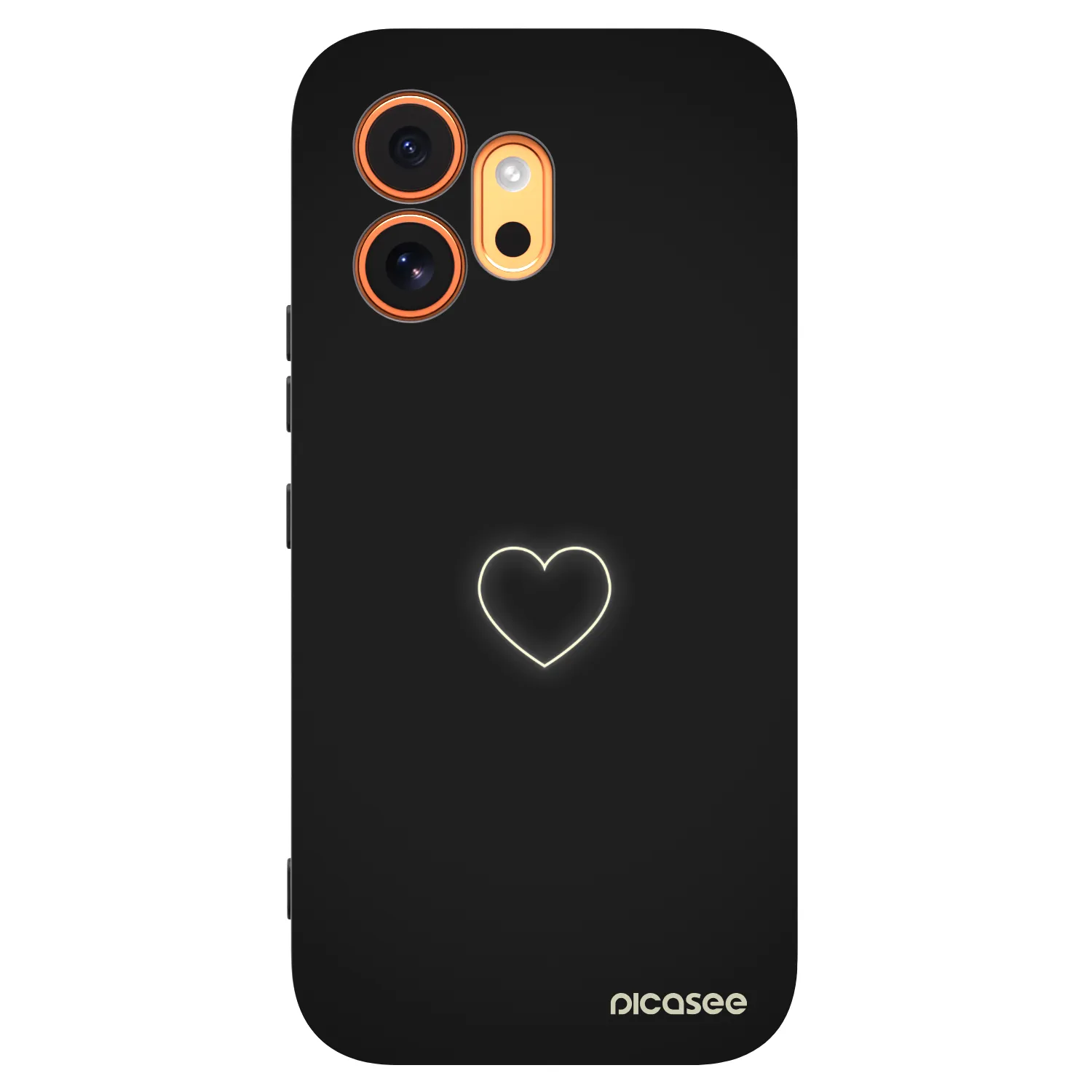 Picasee silikonowe czarne etui na Honor 600 - Heart