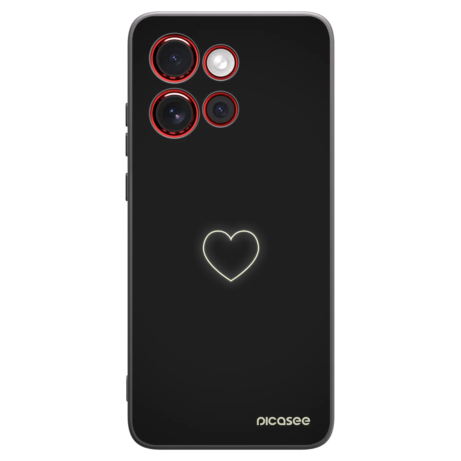 Picasee silikonowe czarne etui na Motorola Edge 60 Neo 5G - Heart
