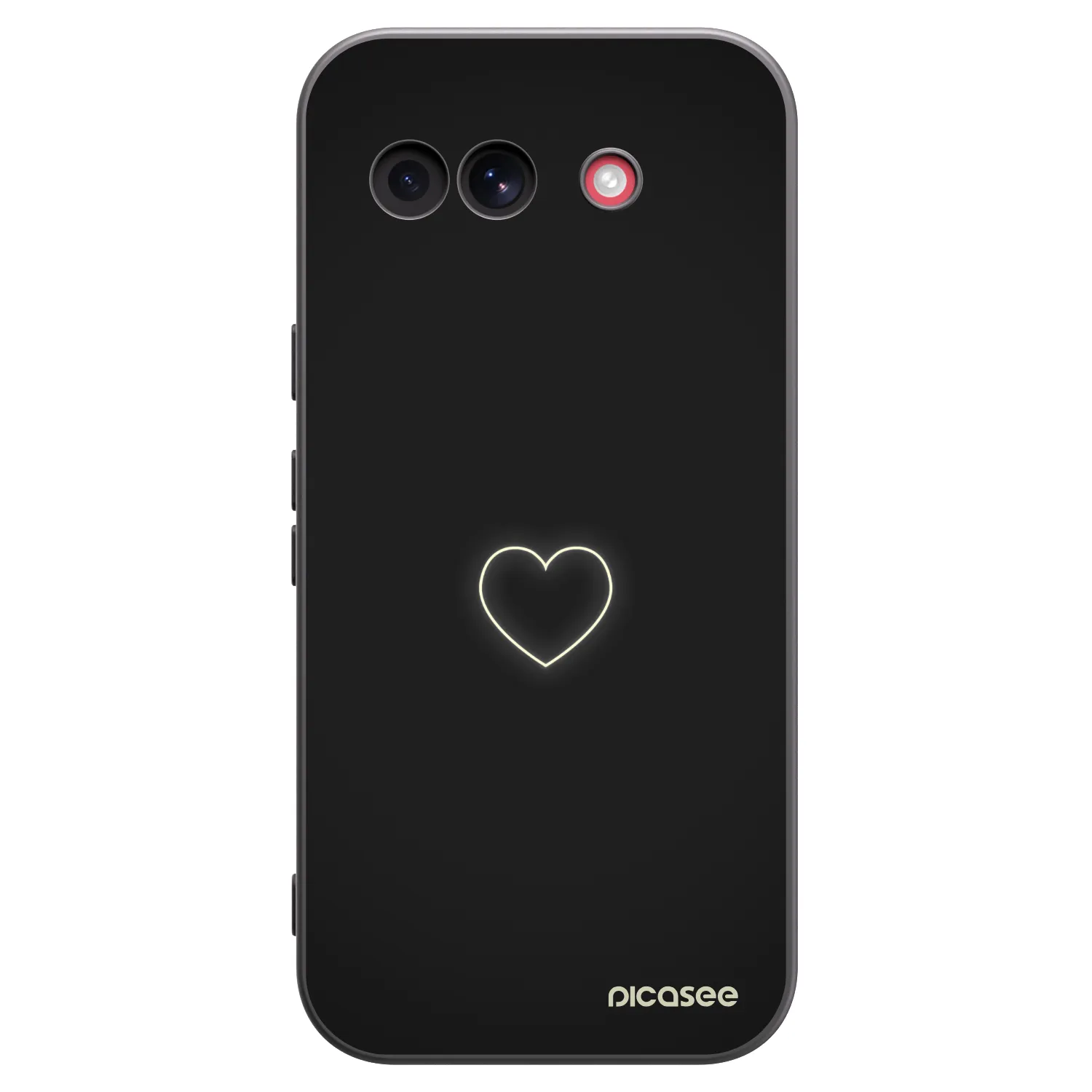 Picasee silikonowe czarne etui na Google Pixel 10a - Heart