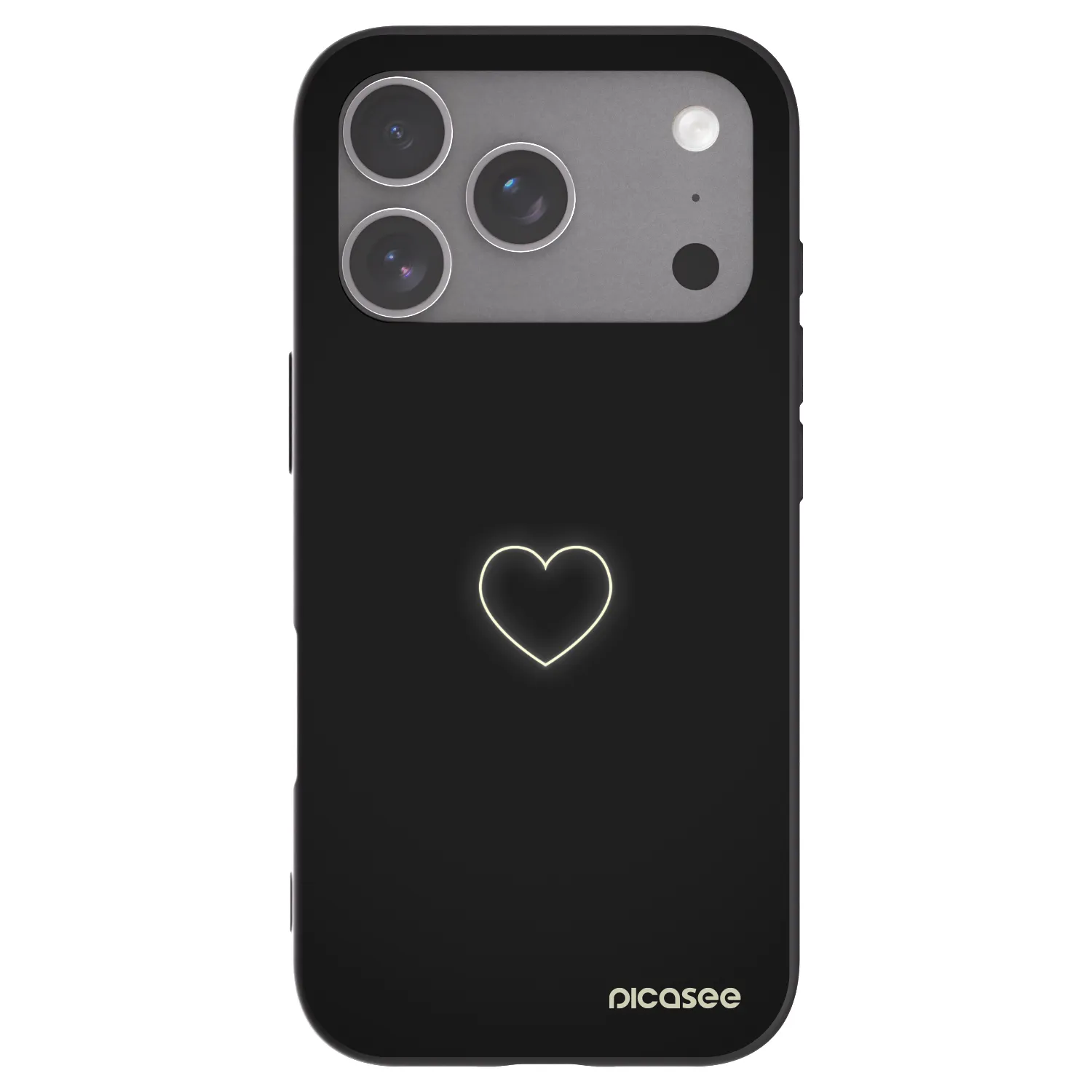 Picasee silikonowe czarne etui na Apple iPhone 18 Pro - Heart