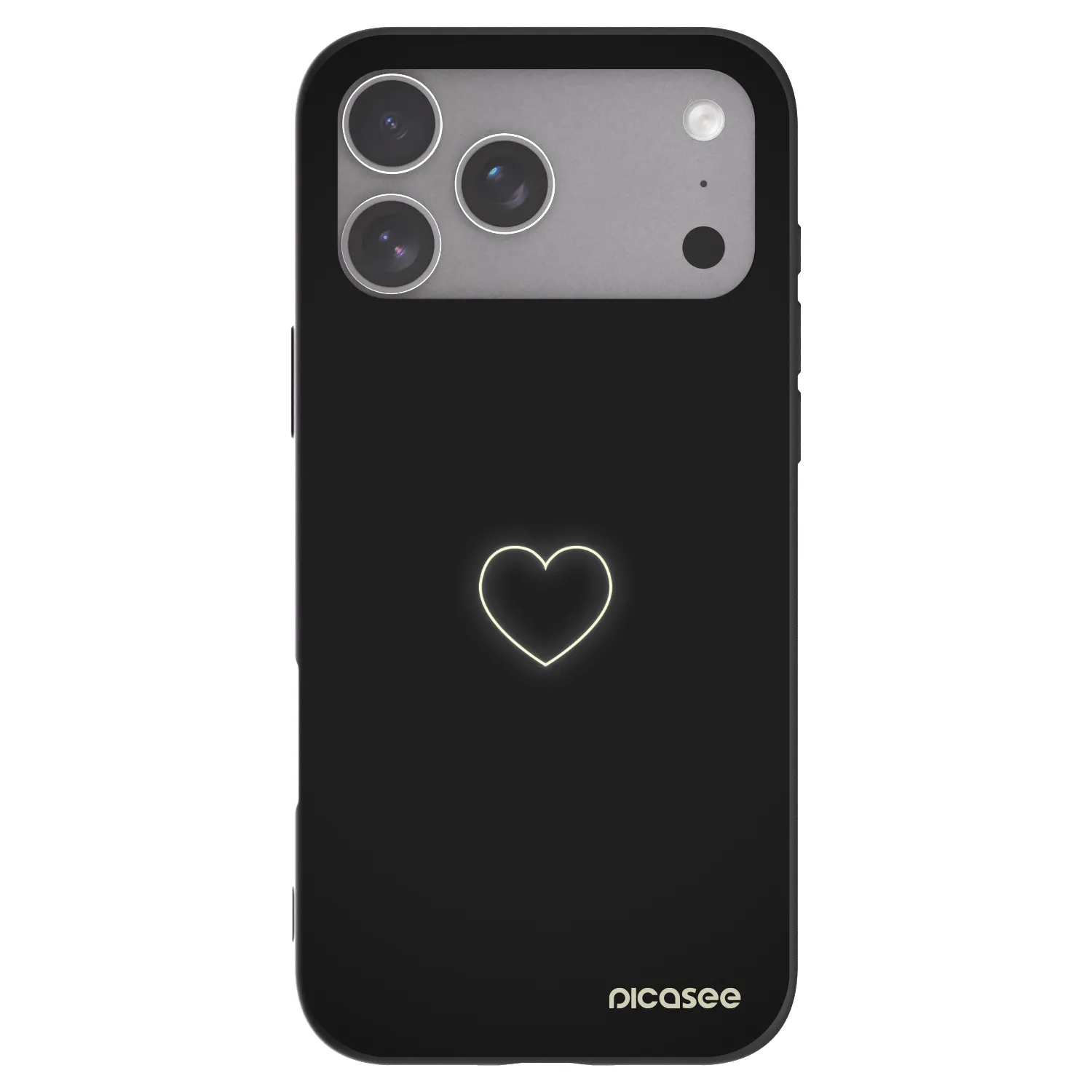 Picasee silikonowe czarne etui na Apple iPhone 18 Pro Max - Heart