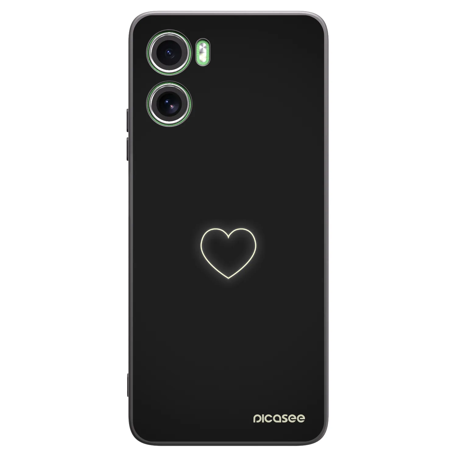 Picasee silikonowe czarne etui na Motorola Moto G06 - Heart