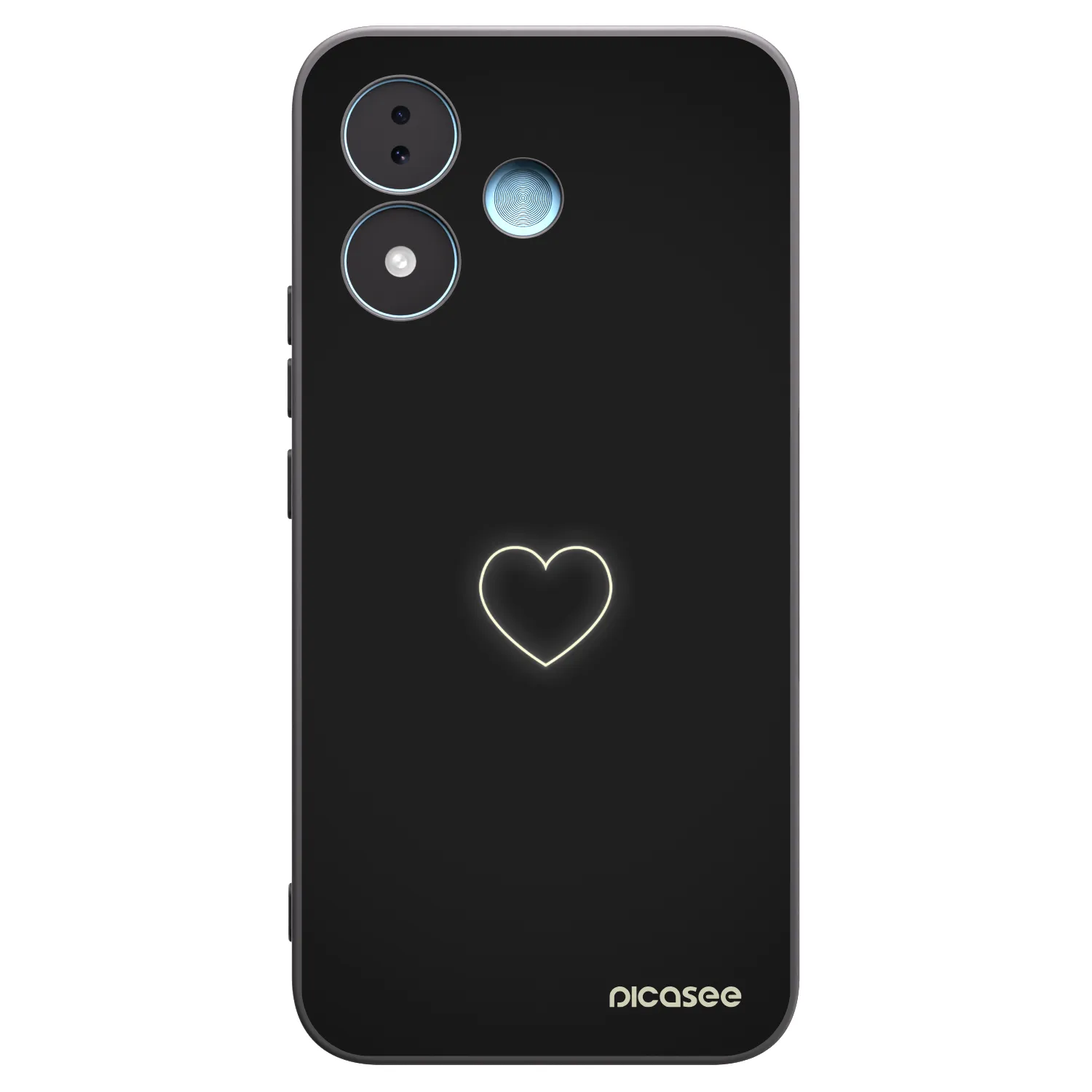Picasee silikonowe czarne etui na Xiaomi Redmi Note 17 5G - Heart