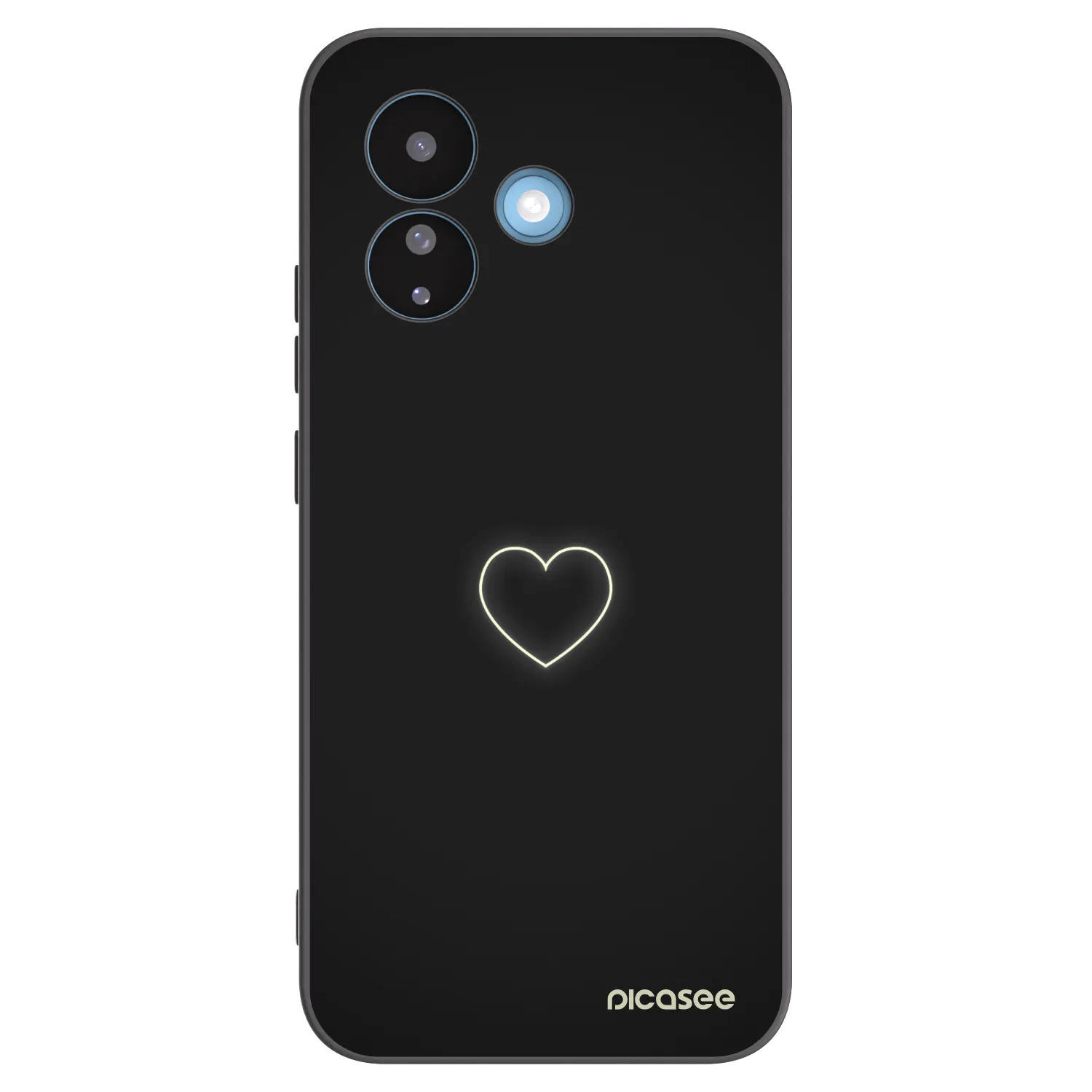 Picasee silikonowe czarne etui na Xiaomi Redmi Note 17 Pro 5G - Heart