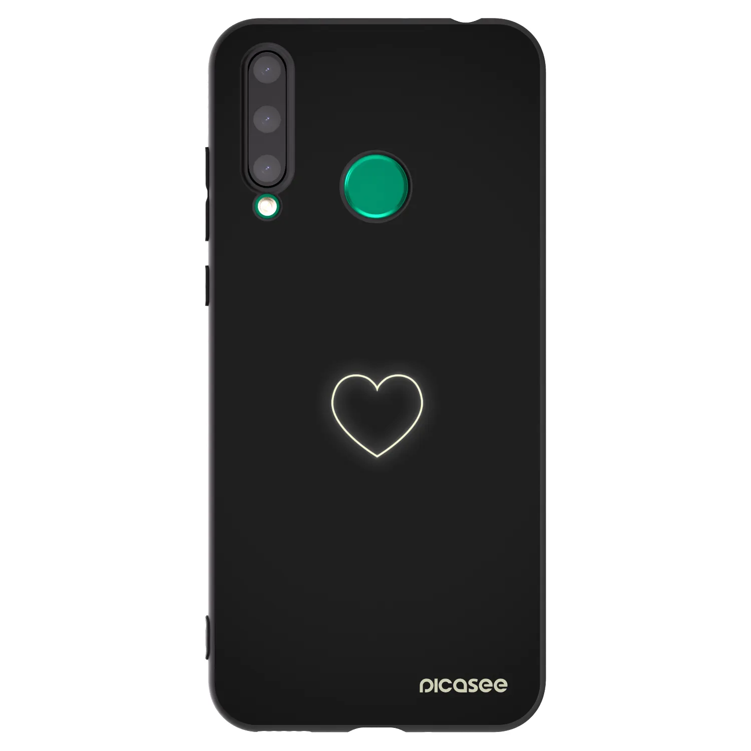 Picasee silikonowe czarne etui na Honor 20 Lite - Heart