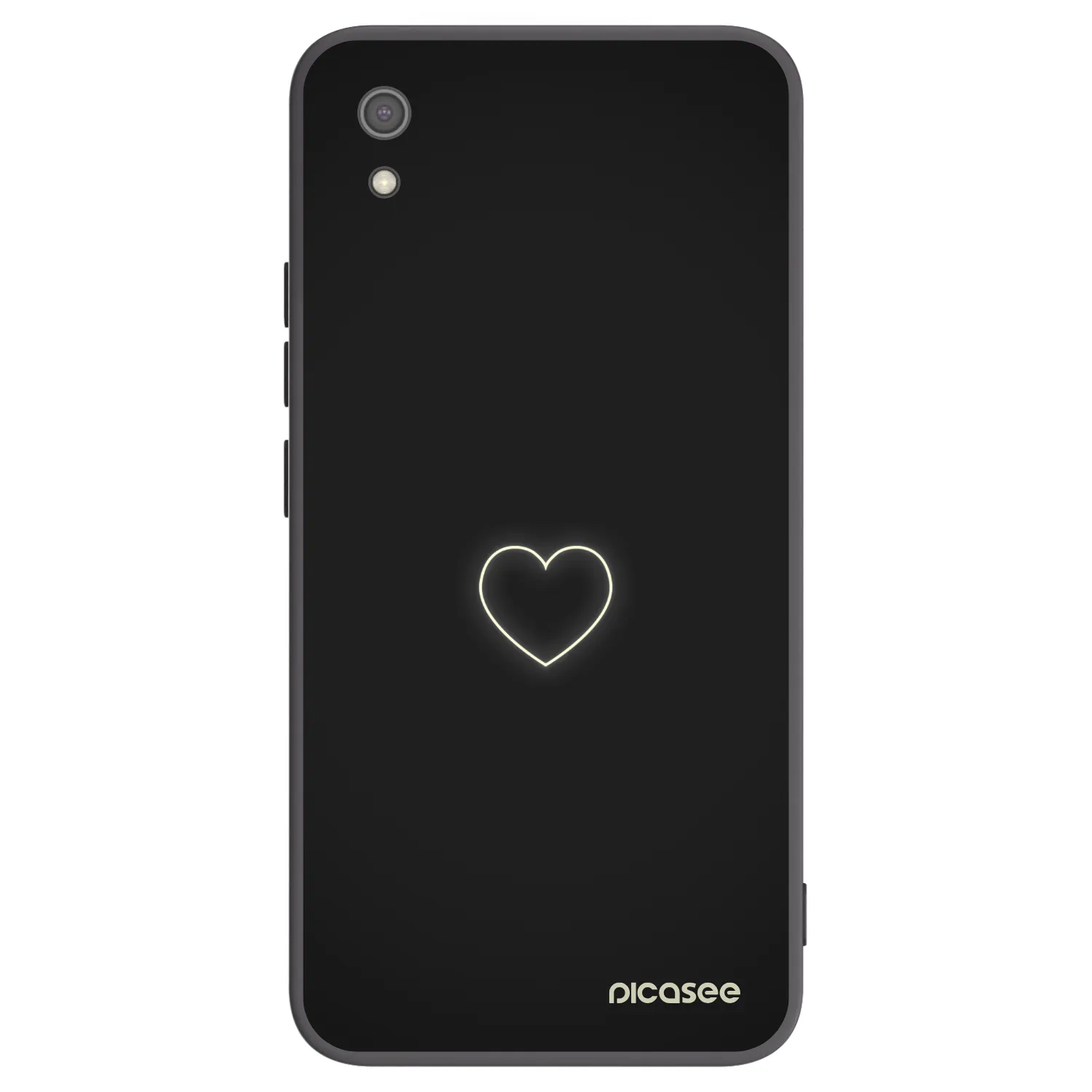 Picasee silikonowe czarne etui na Xiaomi Redmi 7A - Heart