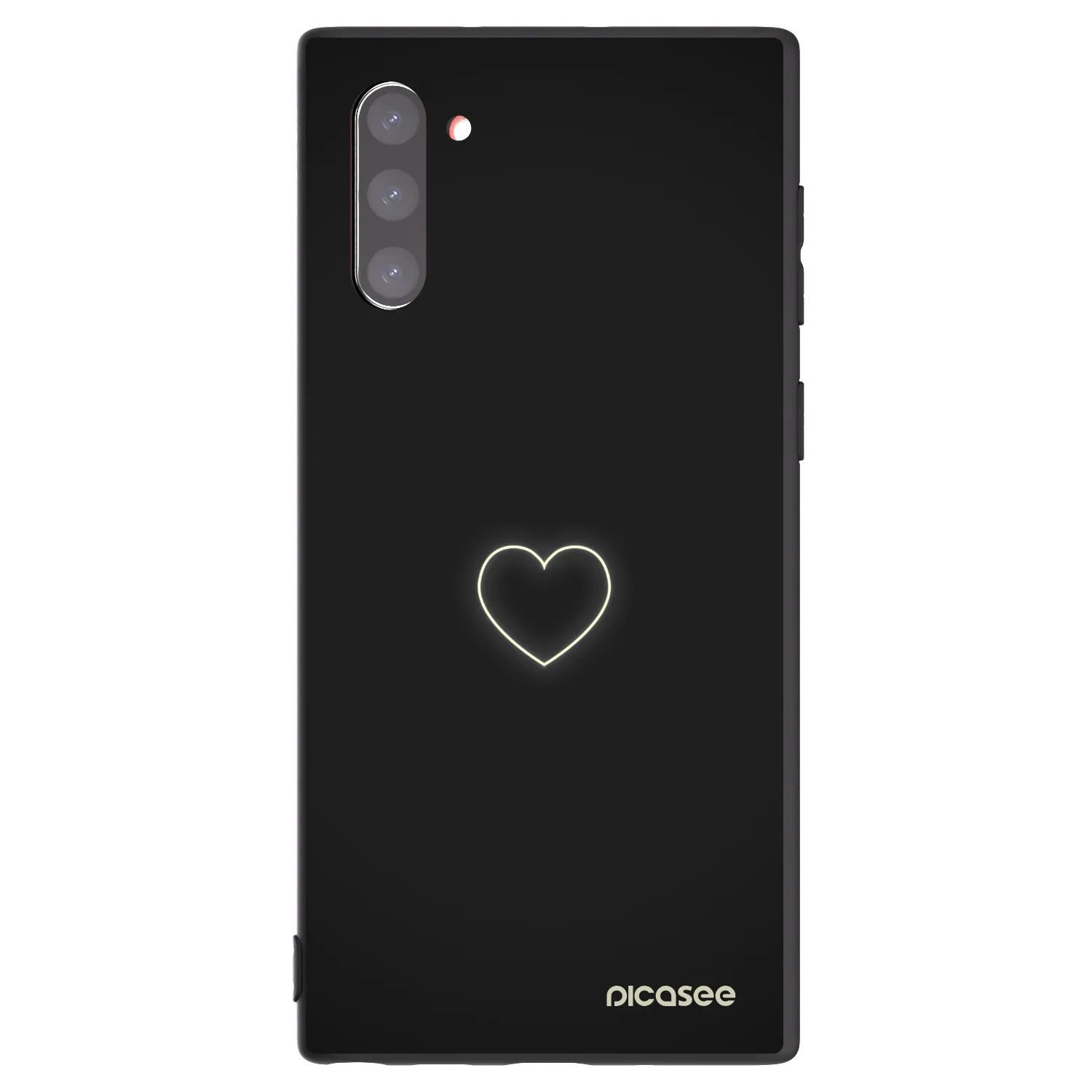 Picasee silikonowe czarne etui na Samsung Galaxy Note 10 N970F - Heart