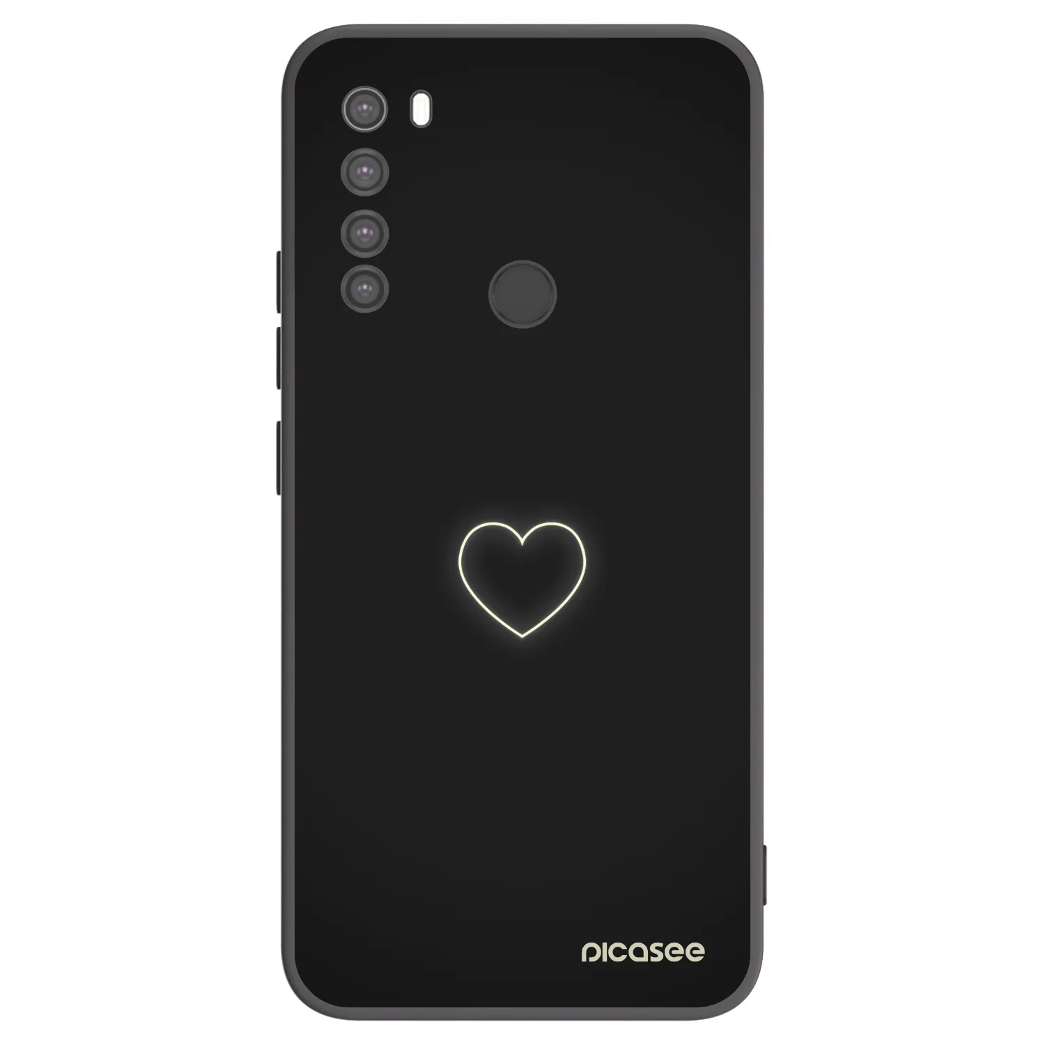 Picasee silikonowe czarne etui na Xiaomi Redmi Note 8 - Heart