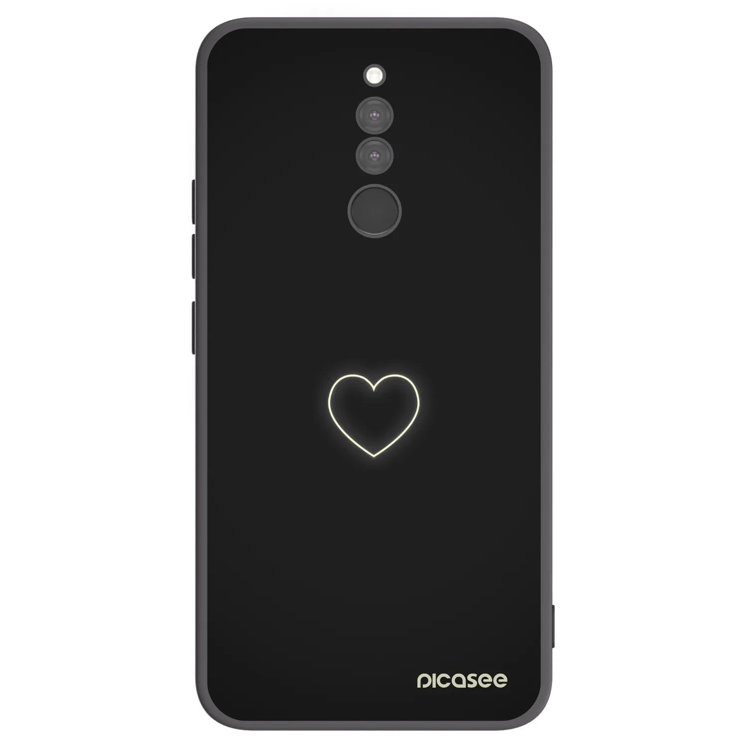 Picasee silikonowe czarne etui na Xiaomi Redmi 8 - Heart