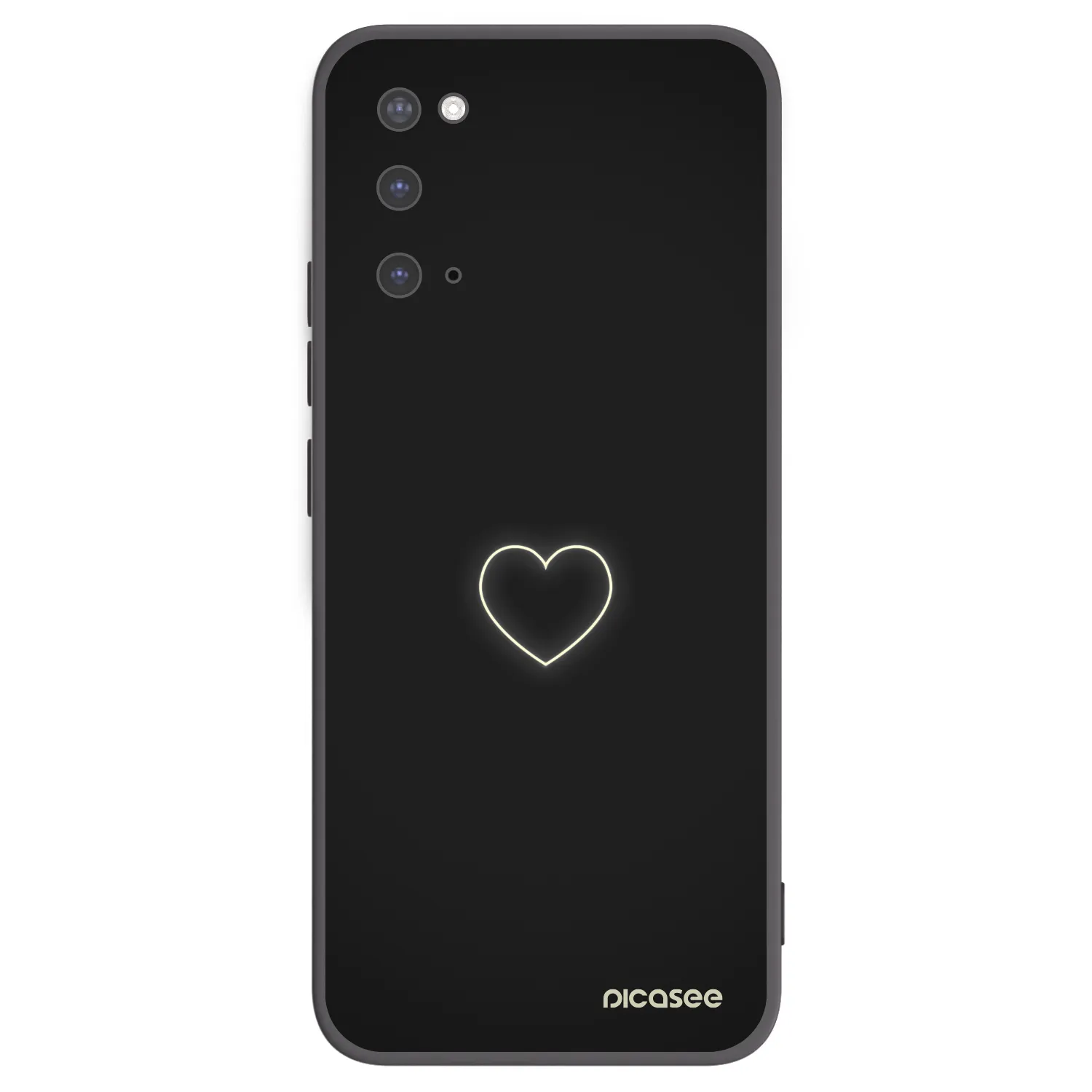 Picasee silikonowe czarne etui na Samsung Galaxy S20 G980F - Heart