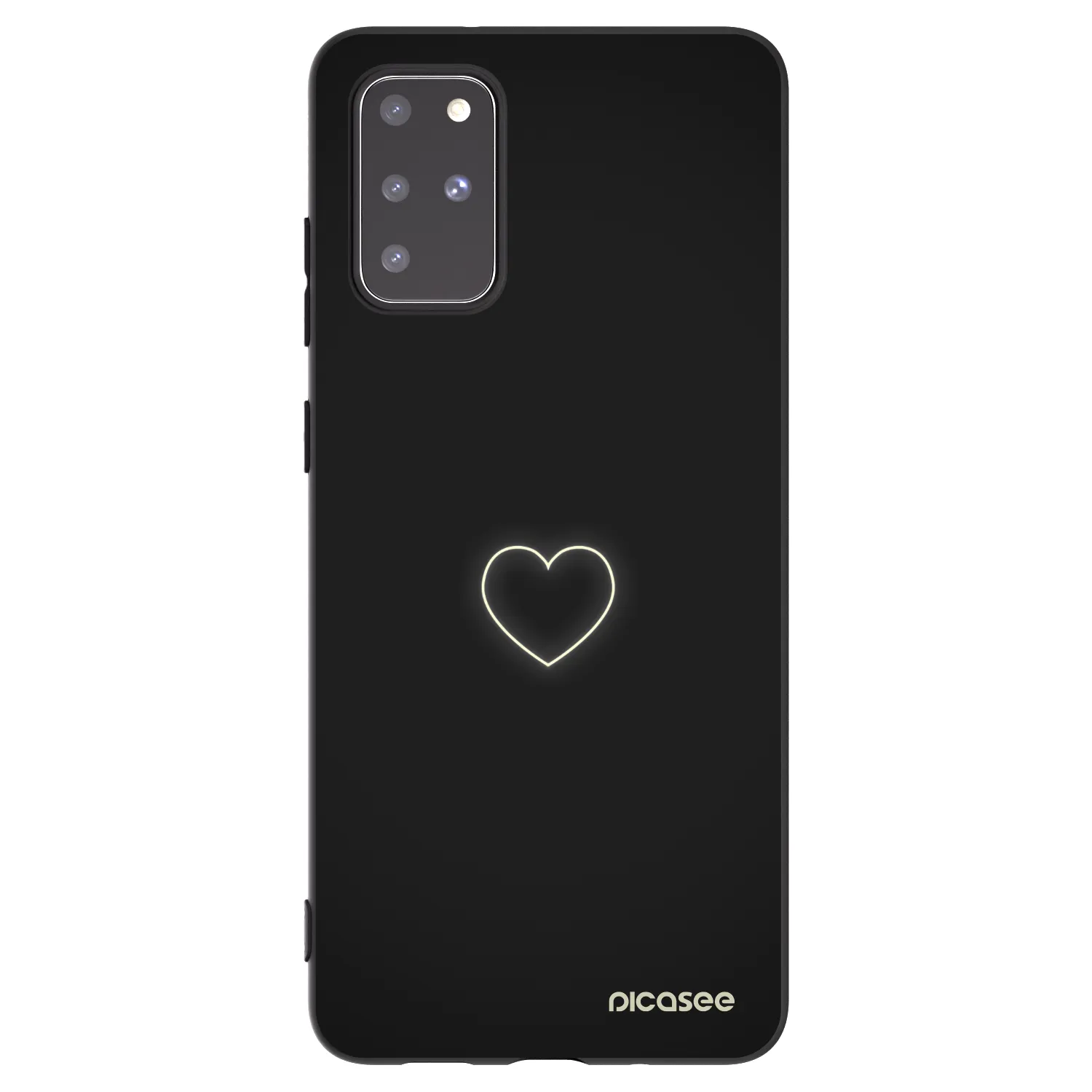 Picasee silikonowe czarne etui na Samsung Galaxy S20+ G985F - Heart