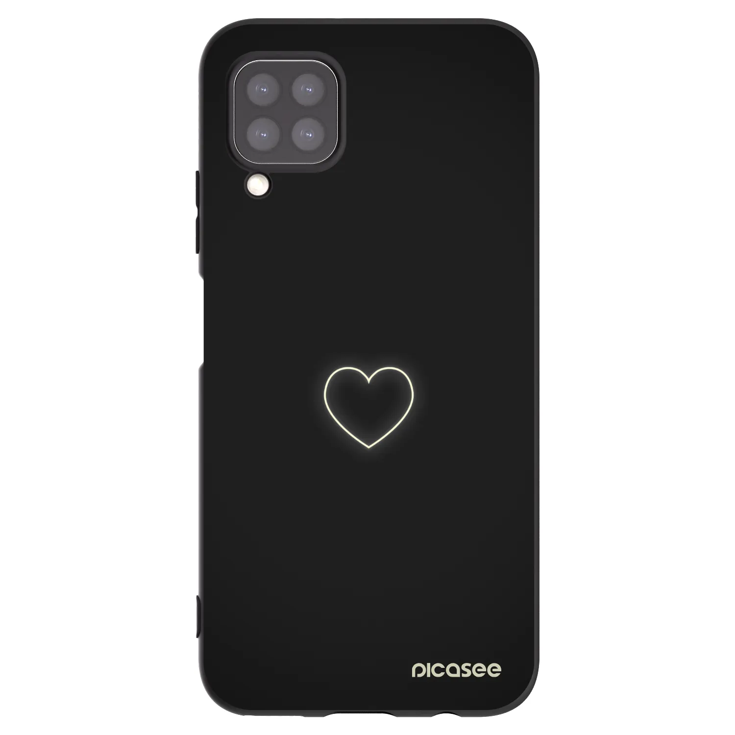 Picasee silikonowe czarne etui na Huawei P40 Lite - Heart