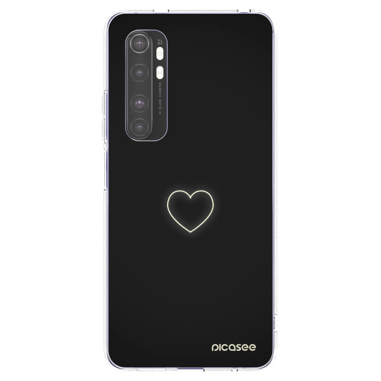 Picasee silikonowe przeźroczyste etui na Xiaomi Mi Note 10 Lite - Heart