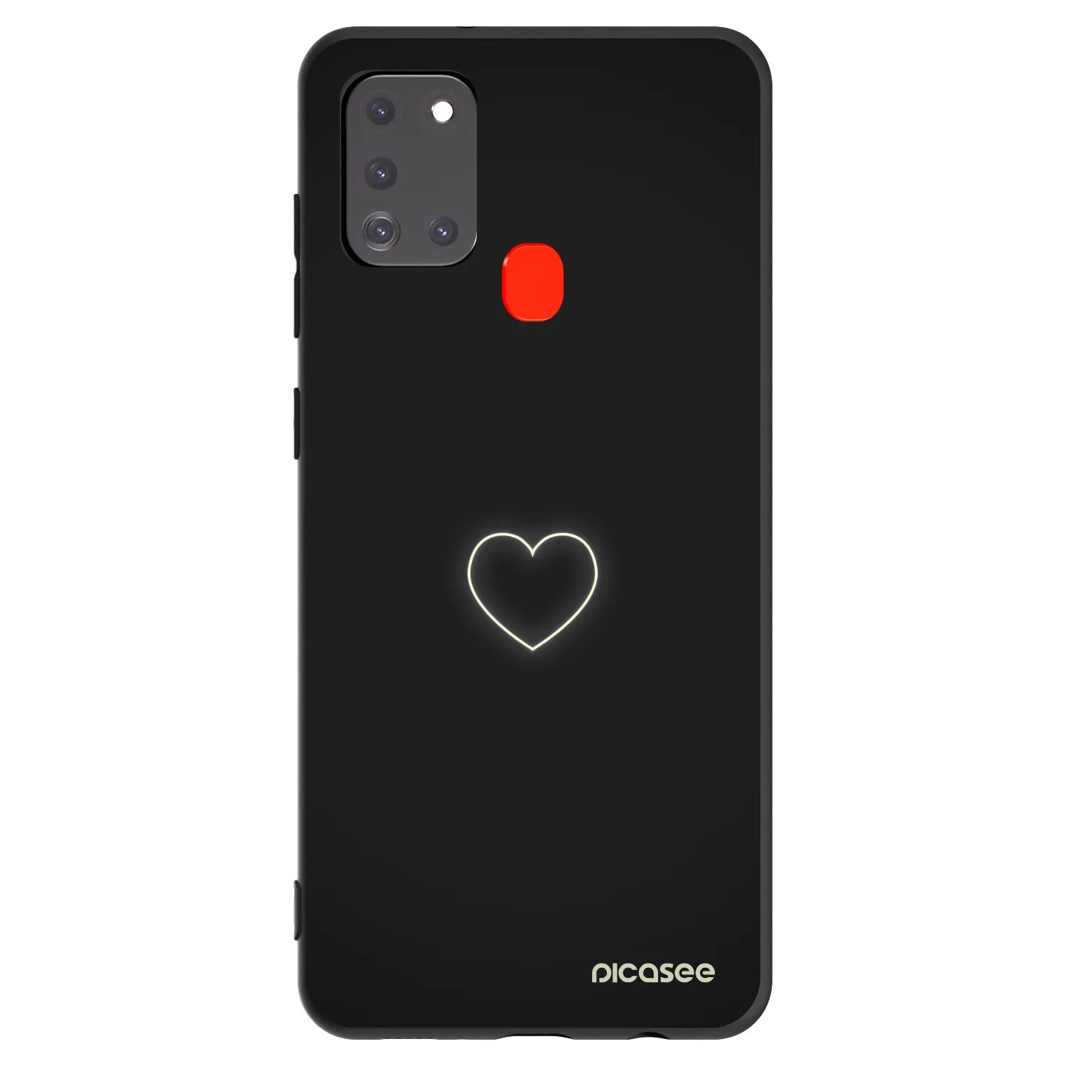 Picasee silikonowe czarne etui na Samsung Galaxy A21s - Heart