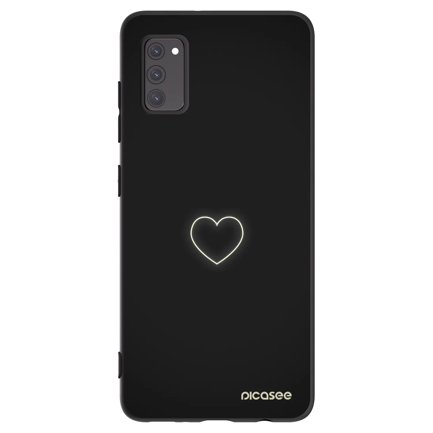 Picasee silikonowe czarne etui na Samsung Galaxy A41 A415F - Heart