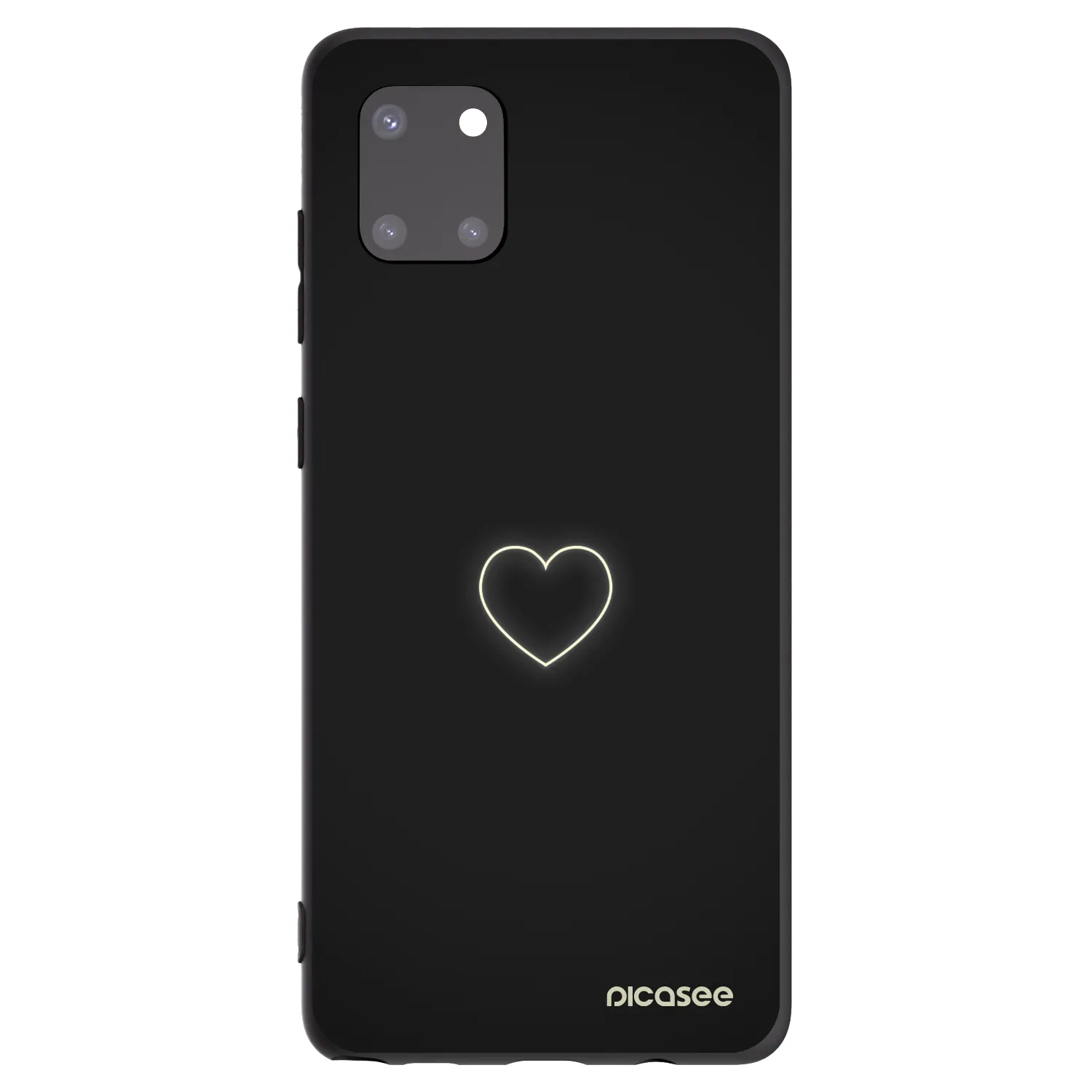 Picasee silikonowe czarne etui na Samsung Galaxy Note 10 Lite N770F - Heart