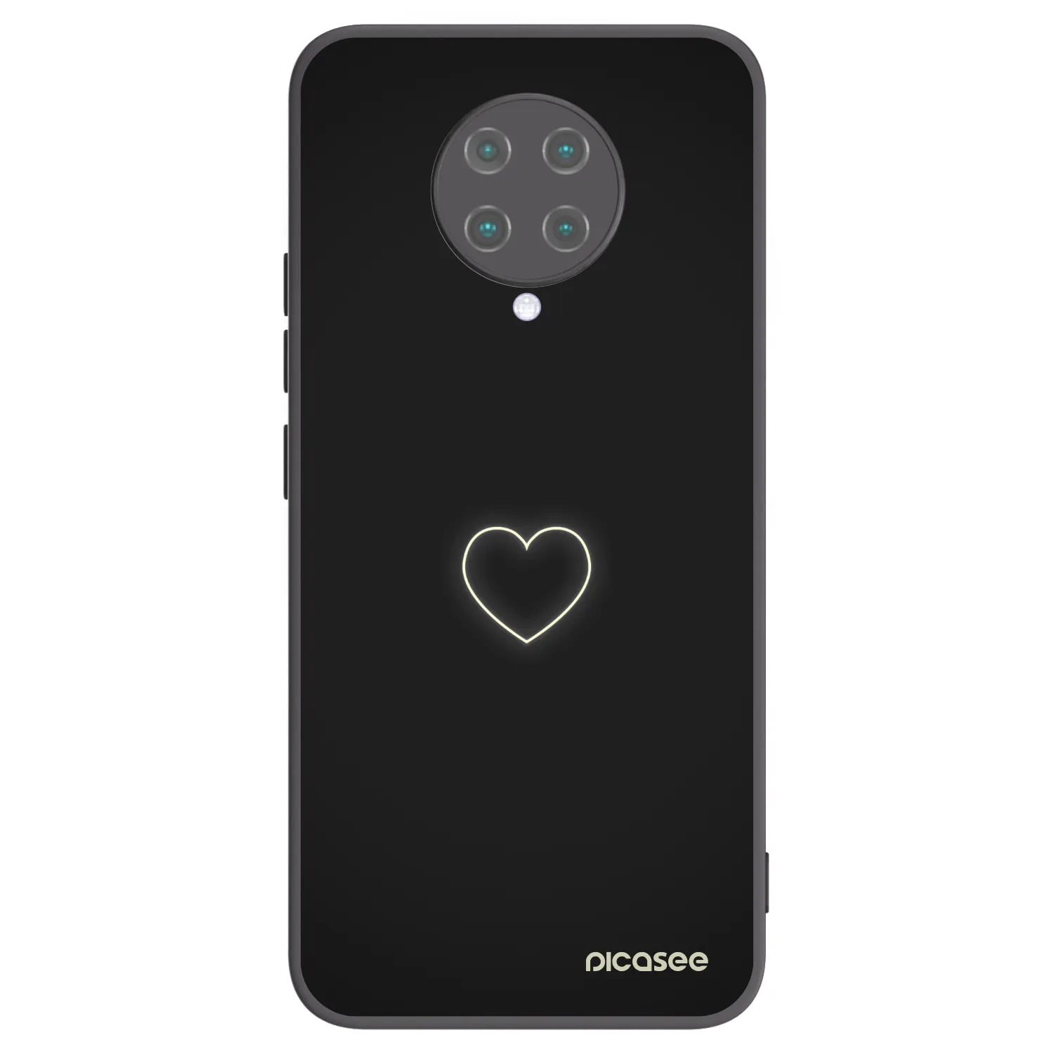 Picasee silikonowe czarne etui na Xiaomi Poco F2 Pro - Heart