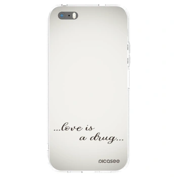 Picasee silikonowe przeźroczyste etui na Apple iPhone 5/5S/SE - Love is a drug