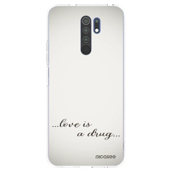 Picasee silikonowe przeźroczyste etui na Xiaomi Redmi 9 - Love is a drug