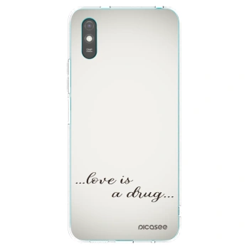 Picasee silikonowe przeźroczyste etui na Xiaomi Redmi 9A - Love is a drug