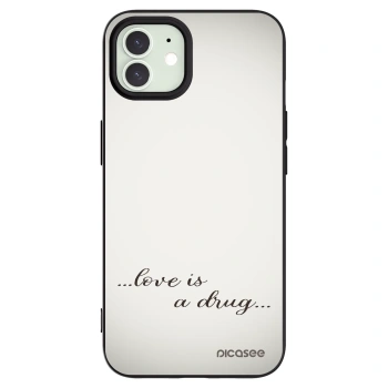 Picasee silikonowe czarne etui na Apple iPhone 12 - Love is a drug
