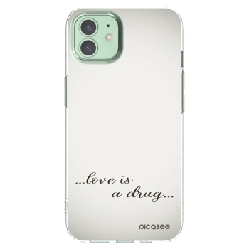 Picasee silikonowe przeźroczyste etui na Apple iPhone 12 - Love is a drug