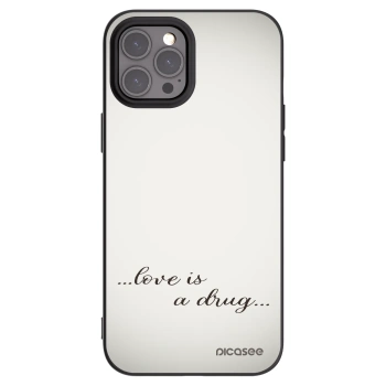 Picasee silikonowe czarne etui na Apple iPhone 12 Pro Max - Love is a drug