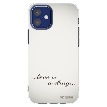Picasee silikonowe przeźroczyste etui na Apple iPhone 12 mini - Love is a drug
