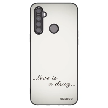 Picasee silikonowe czarne etui na Realme 5 - Love is a drug