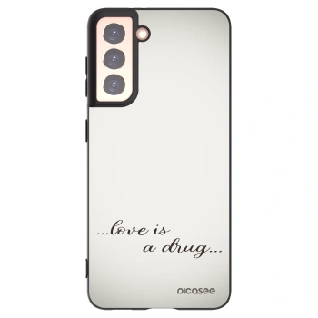 Picasee silikonowe czarne etui na Samsung Galaxy S21 5G G991B - Love is a drug