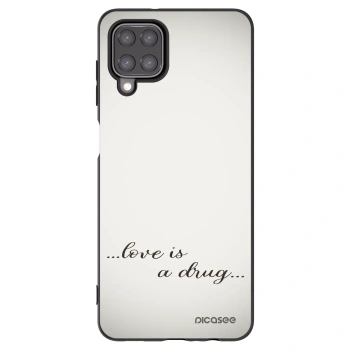 Picasee silikonowe czarne etui na Samsung Galaxy A12 A125F - Love is a drug