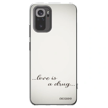 Picasee silikonowe przeźroczyste etui na Xiaomi Redmi Note 10 - Love is a drug