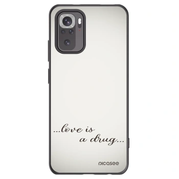 Picasee silikonowe czarne etui na Xiaomi Redmi Note 10 - Love is a drug