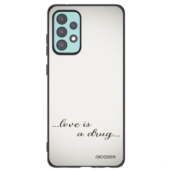 Picasee silikonowe czarne etui na Samsung Galaxy A72 A725F - Love is a drug