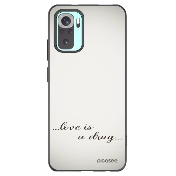 Picasee silikonowe czarne etui na Xiaomi Redmi Note 10 Pro - Love is a drug