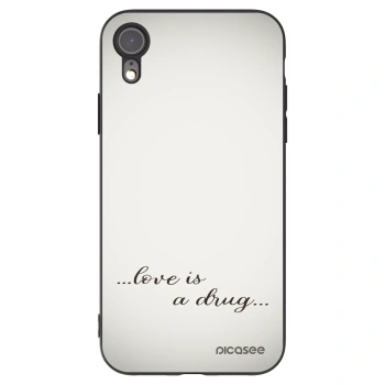 Picasee silikonowe czarne etui na Apple iPhone XR - Love is a drug