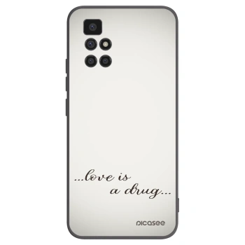Picasee silikonowe czarne etui na Xiaomi Redmi 10 - Love is a drug