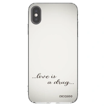 Picasee silikonowe przeźroczyste etui na Apple iPhone XS Max - Love is a drug