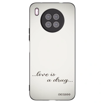 Picasee silikonowe czarne etui na Huawei Nova 8i - Love is a drug
