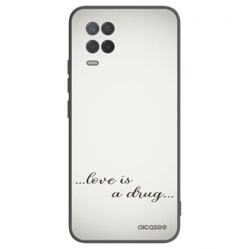 Picasee silikonowe czarne etui na Realme 8 5G - Love is a drug