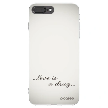 Picasee silikonowe przeźroczyste etui na Apple iPhone 7 Plus - Love is a drug