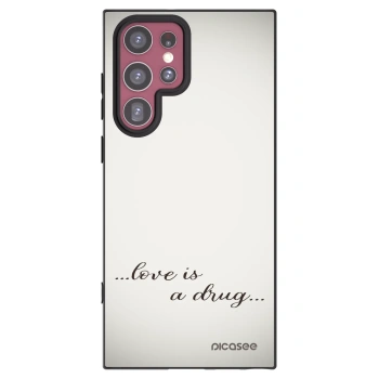 Picasee silikonowe czarne etui na Samsung Galaxy S22 Ultra 5G - Love is a drug