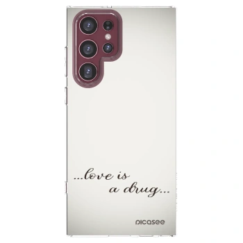 Picasee silikonowe przeźroczyste etui na Samsung Galaxy S22 Ultra 5G - Love is a drug